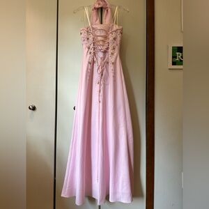 Cache Pink Embellished Prom Dress